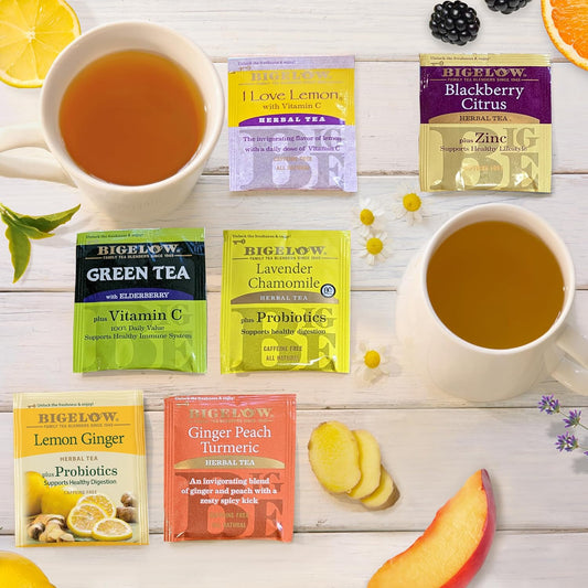 Bigelow Tea Immunity Herbal & Green Tea Variety Pack (Pack of 6)