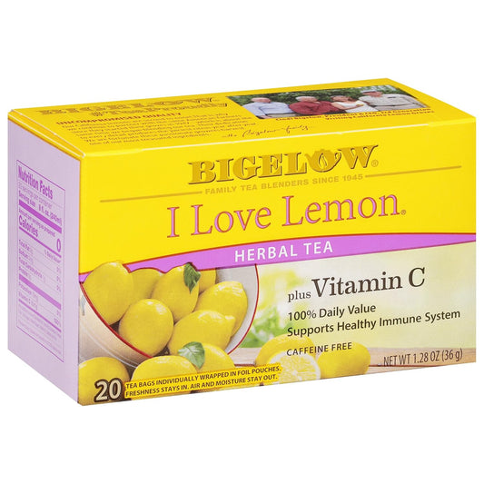 Bigelow Tea I Love Lemon with Vitamin C Herbal Tea (Pack of 6)