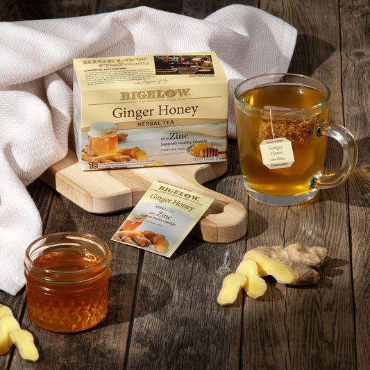 Bigelow Tea Ginger Honey Plus Zinc Herbal Tea (Pack of 6)