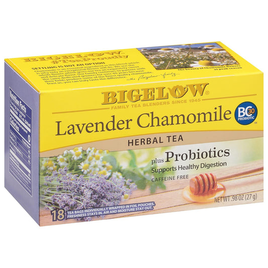 Bigelow Tea Lavender Chamomile Plus Probiotics Herbal Tea (Pack of 6)