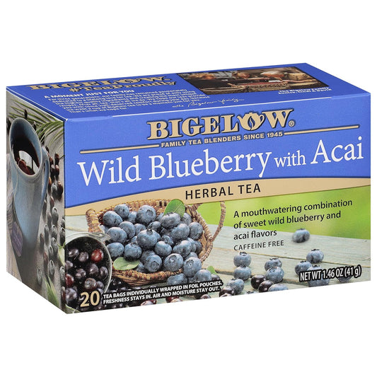 Bigelow Tea Wild Blueberry with Acai Herbal Tea (Pack of 6)
