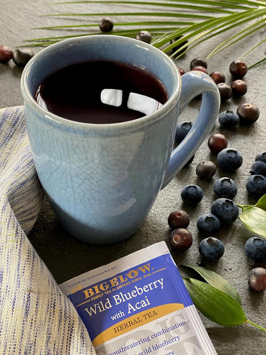 Bigelow Tea Wild Blueberry with Acai Herbal Tea (Pack of 6)