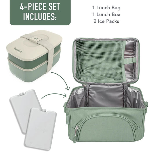 Bentgo Deluxe 4-Piece Lunch Set in Khaki Green