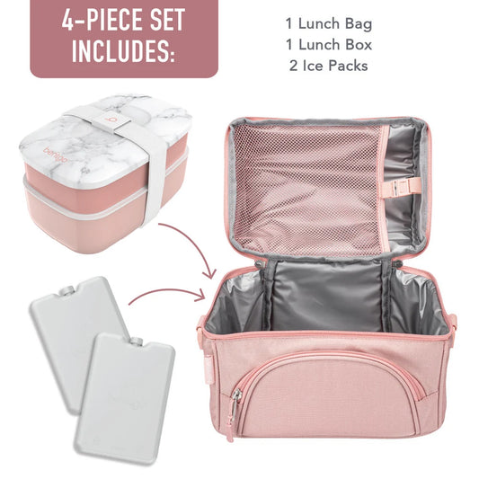 Bentgo Deluxe 4-Piece Lunch Set in Blush
