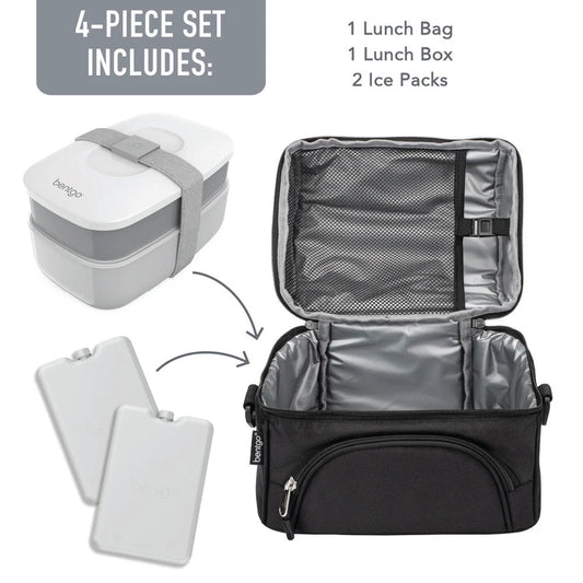 Bentgo® Deluxe 4-Piece Lunch Set in Carbon Black