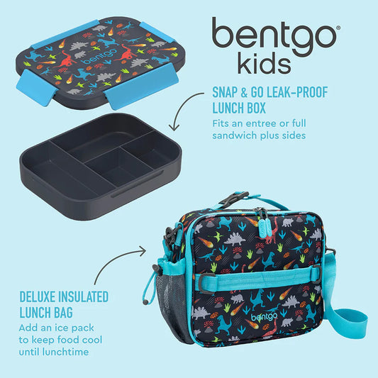 Bentgo Kids Snap & Go 2-Piece Lunch Set (Dinosaur)