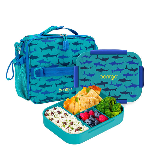 Bentgo Kids Snap & Go 2-Piece Lunch Set (Sharks)