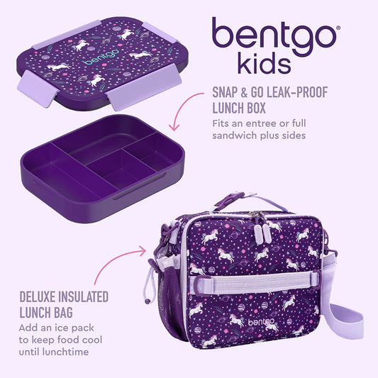 Bentgo Kids Snap & Go 2-Piece Lunch Set (Unicorn)