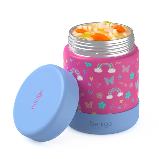 Bentgo Kids Stainless Steel Food Jar in "Rainbows and Butterflies"