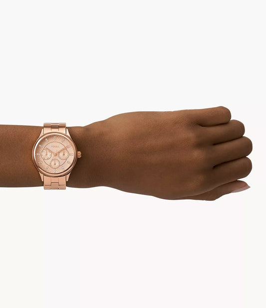 Fossil Modern Sophisticate Multifunction Rose Gold-Tone Stainless Steel Watch