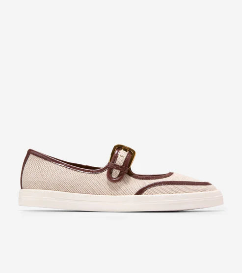 Cole Haan Women’s Nantucket Drift Mary Jane Ballet Flat in "Mahogany Croc Print/Natural"