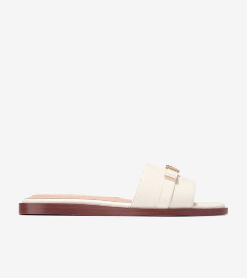 Cole Haan Women's Go-To Emalia Slide Bow Sandal in "Powder Smooth-Croc Print"