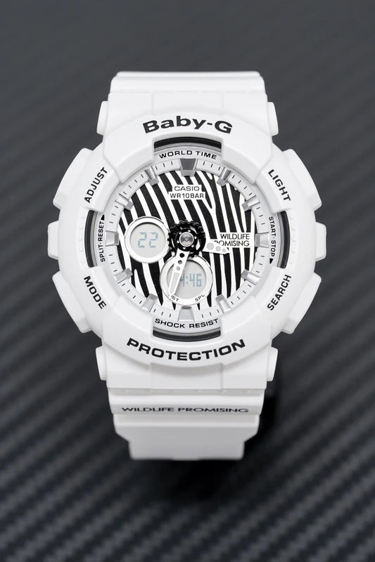 Casio Baby G Wildlife Promising Quartz White Dial Ladies Watch (BA-120WLP-7ADR)