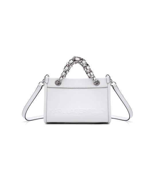 Karl Lagerfeld Paris Savoie Small Leather Crossbody in White
