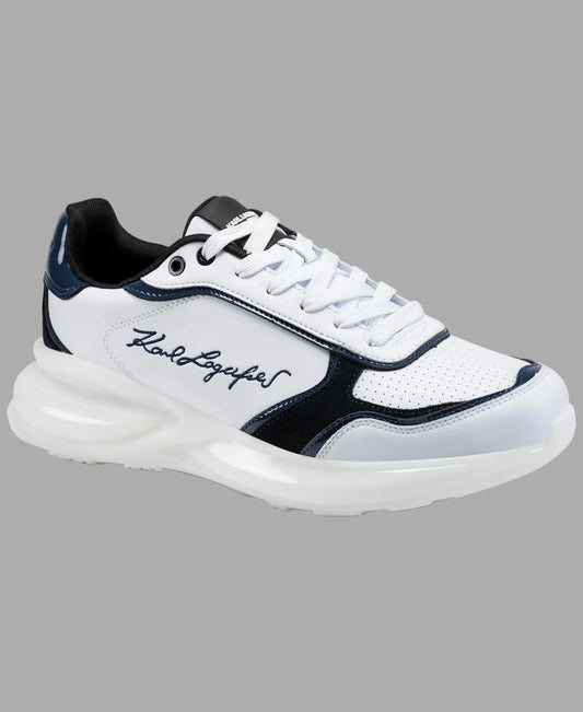 Karl Lagerfeld Paris Gaétan Leather Logo Trainer Sneaker in white