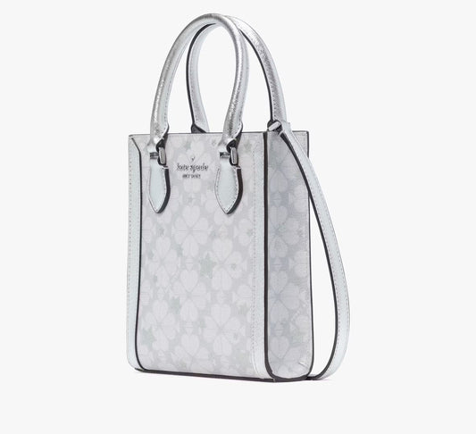 Kate Spade New York Spade Flower Star Toss Small Tote in Platinum Grey Multi