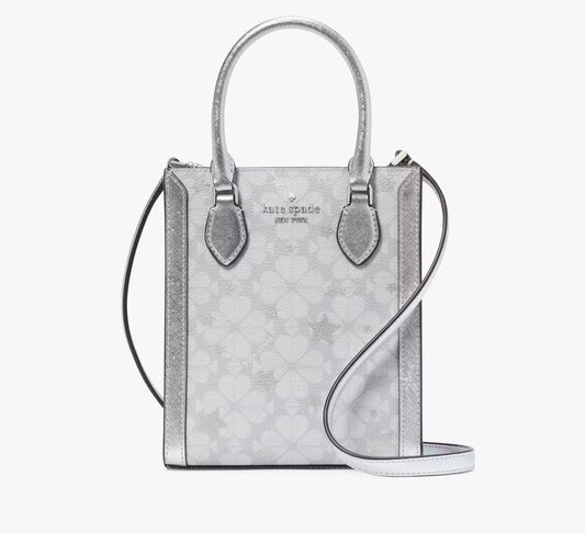 Kate Spade New York Spade Flower Star Toss Small Tote in Platinum Grey Multi