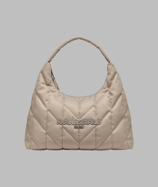 Karl Lagerfeld Paris Voyage Quilted Logo Hobo (Truffle)