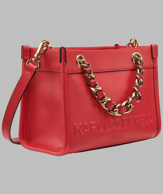 Karl Lagerfeld Paris Savoie Small Leather Crossbody in Red
