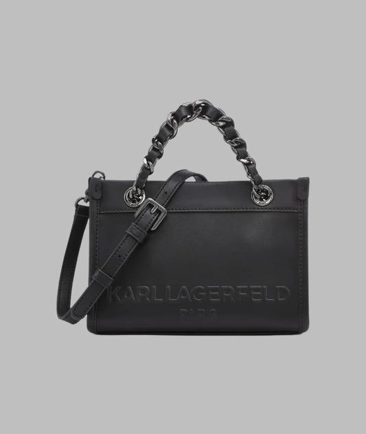 Karl Lagerfeld Paris Savoie Small Leather Crossbody in Black