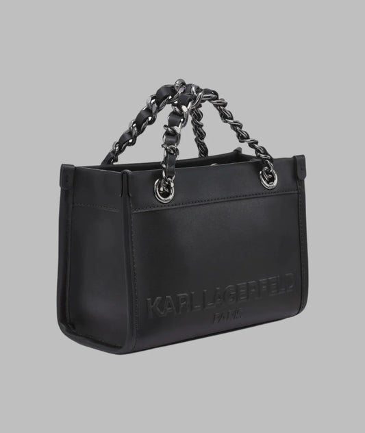 Karl Lagerfeld Paris Savoie Small Leather Crossbody in Black
