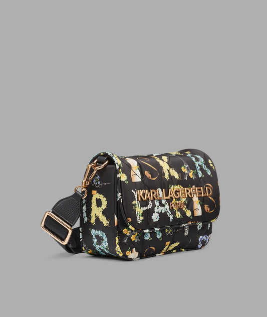 Karl Lagerfeld Paris Voyage Logo Crossbody with Bow (Black Multi)