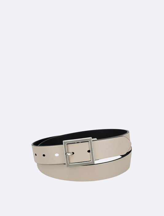 Calvin Klein Reversible Center Bar Buckle Belt - Black / Crockery