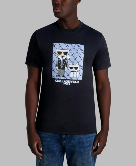 Karl Lagerfeld Paris Kocktail Karl & Choupette Tee - Black