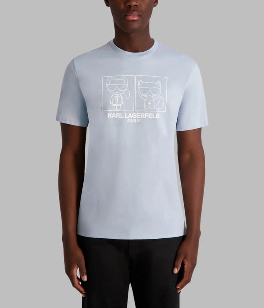 Karl Lagerfeld Paris Karl & Choupette T-Shirt - Light Blue