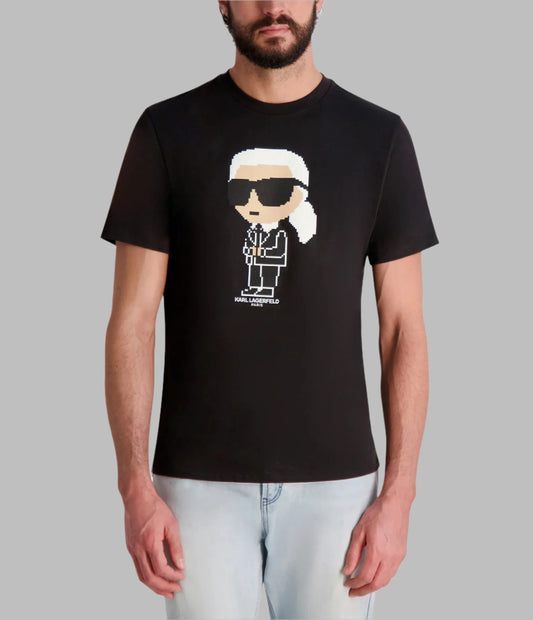 Karl Lagerfeld Paris Pixelated Karl Character T-Shirt - Black