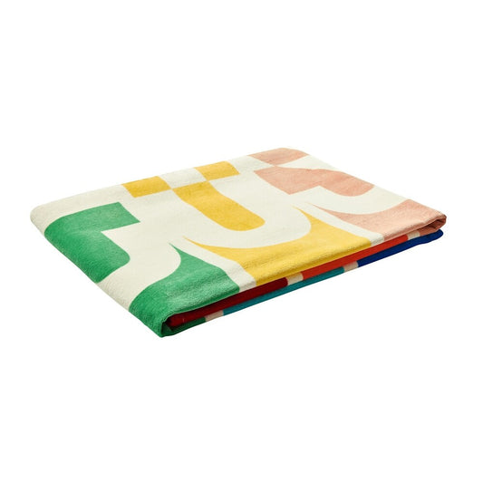 Lacoste Home Luxury Oversized 100% Cotton Beach Towel (36" x 72" - Rainbow Logo)