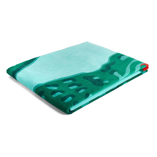 Lacoste Home Luxury Oversized 100% Cotton Beach Towel (36" x 72") in Watercolor Croc