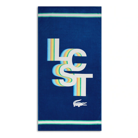 Lacoste Home Luxury Oversized 100% Cotton Beach Towel (36" x 72" - LCST Playful Letters)