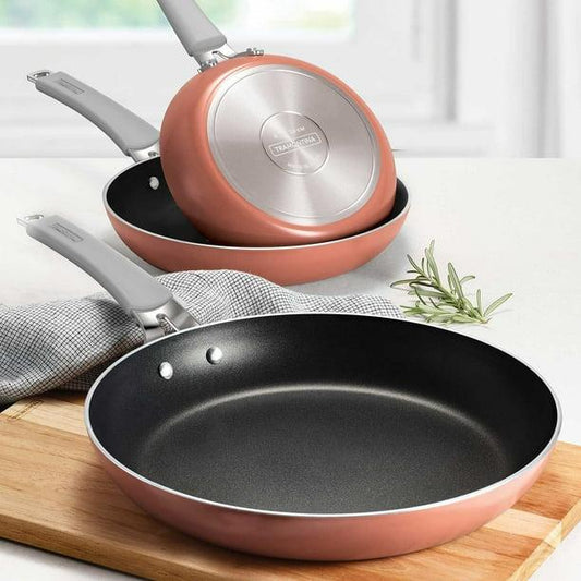 Tramontina 3-Pack Fry Pans with Nonstick Interior, Assorted Colors - Persimmon