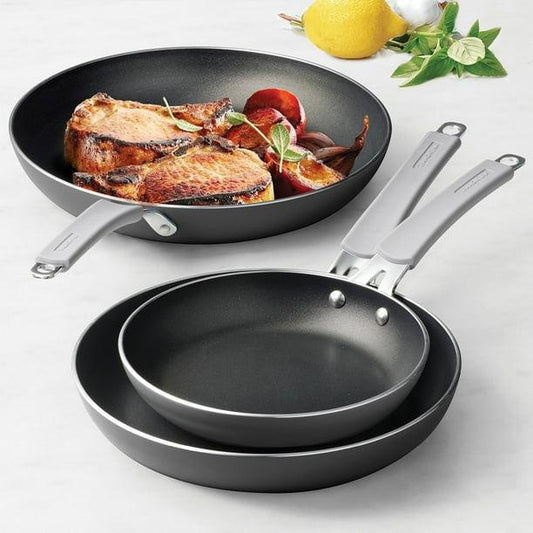 Tramontina 3-Pack Fry Pans with Nonstick Interior, Assorted Colors - Charcoal