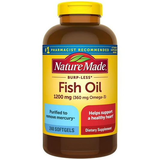 Nature Made Burp-Less Fish Oil 1200mg Softgels, 240 counts