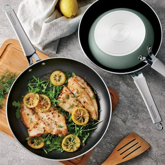 Tramontina 3-Pack Fry Pans with Nonstick Interior, Assorted Colors - Sea Salt
