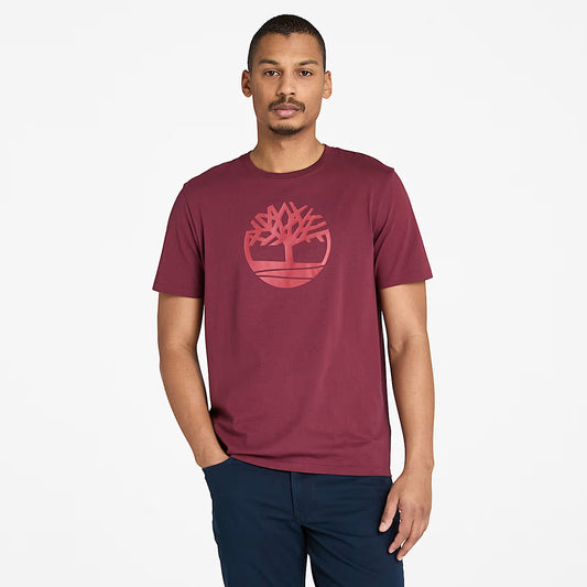Timberland Men's Kennebec River Tree Logo T-Shirt - Burgundy