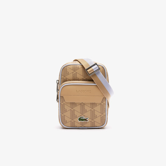 Lacoste Men's Small The Blend Satchel Mono Viennois Rain Drum