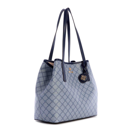 Nine West Delaine 2 in 1 Tote in Chambray Logo Navy