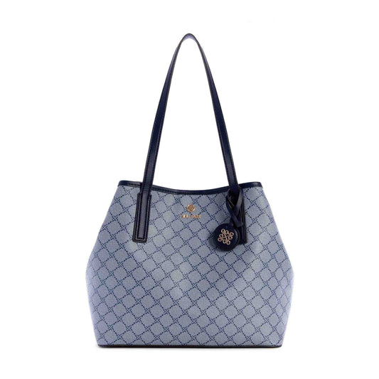 Nine West Delaine 2 in 1 Tote in Chambray Logo Navy