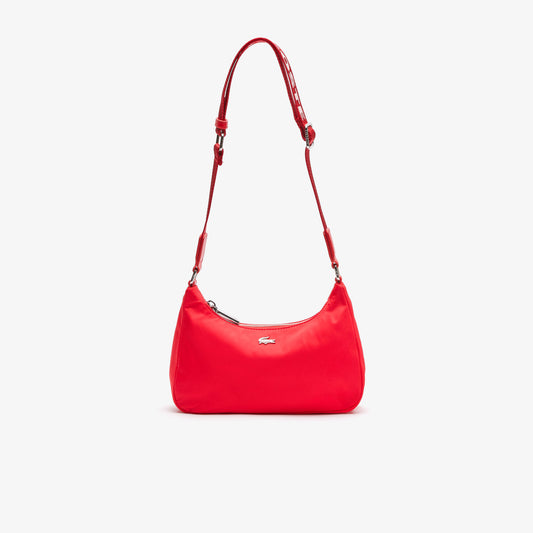Lacoste Unisex Metal Crocodile Branded Strap Nylon Shoulder Bag