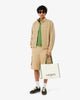Lacoste Men's Large Heritage Canvas Tote (Naturel Vert 132 • T32)