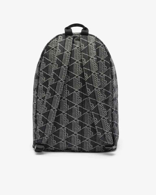 Lacoste Neocroc Motif Backpack in Mono Jacquard Denim Noir