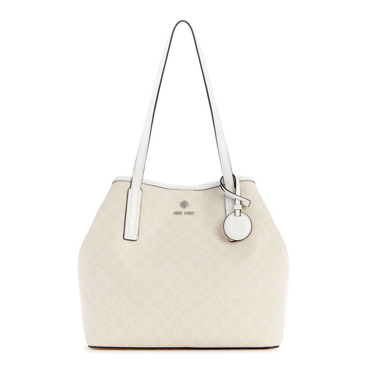 Nine West Delaine 2 in 1 Tote in Cream Logo