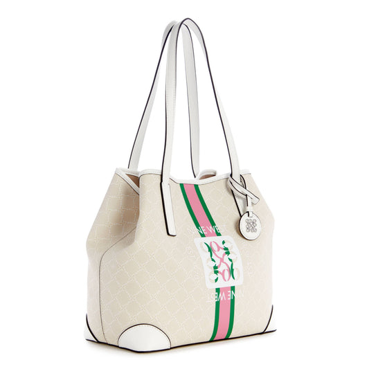 Nine West Delaine 2 in 1 Tote in Cream Logo/White