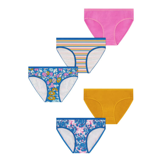 No Boundaries Stretch Ribbed Hipster Panties (5-Pack)