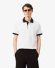 Lacoste Men's Classic Fit Contrast Rib Polo (Blanc / Marron • 1I9)