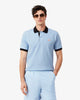 Lacoste Men's Classic Fit Contrast Rib Polo (Bleu Clair / Marron • 4I3)