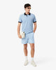 Lacoste Men's Classic Fit Contrast Rib Polo (Bleu Clair / Marron • 4I3)